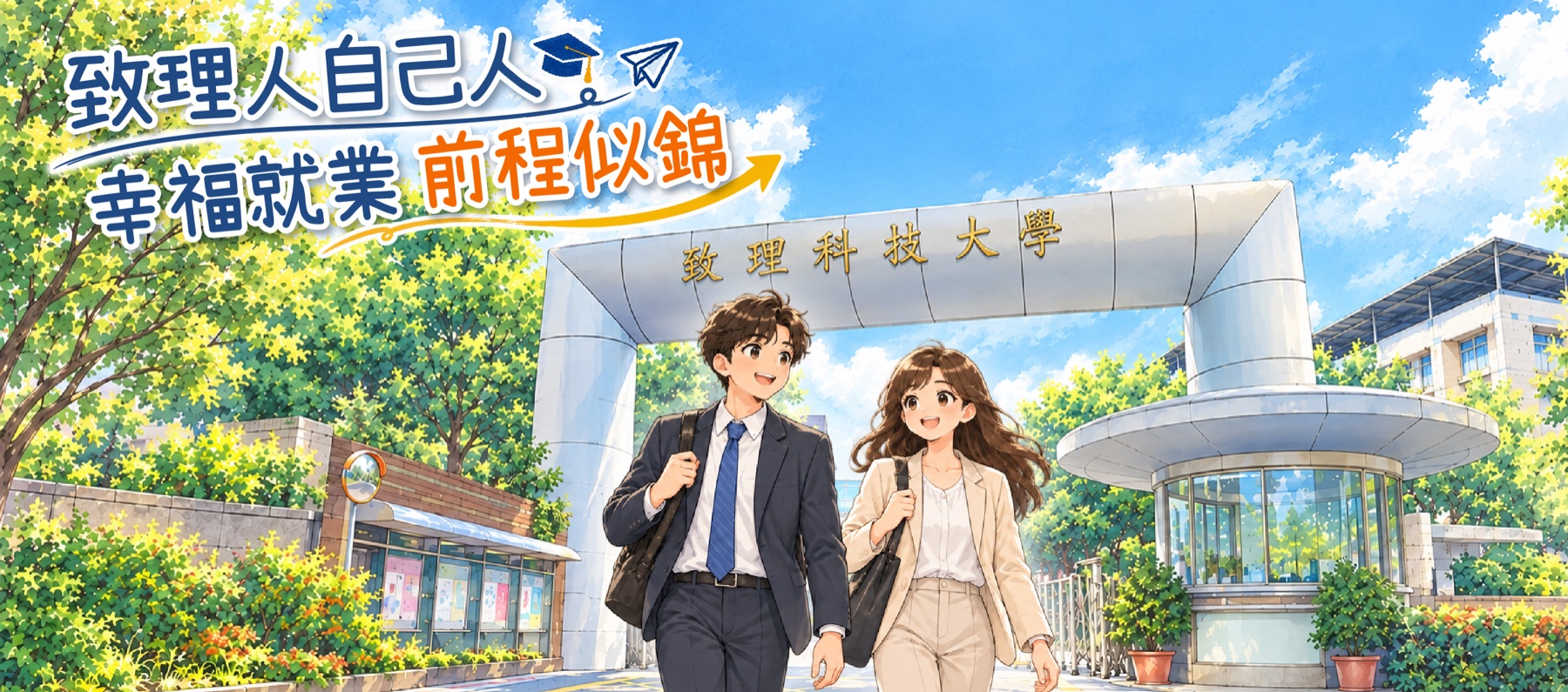 致理人自己人，幸福就業，前程似錦：兩位畢業生走出致理科技大學校門